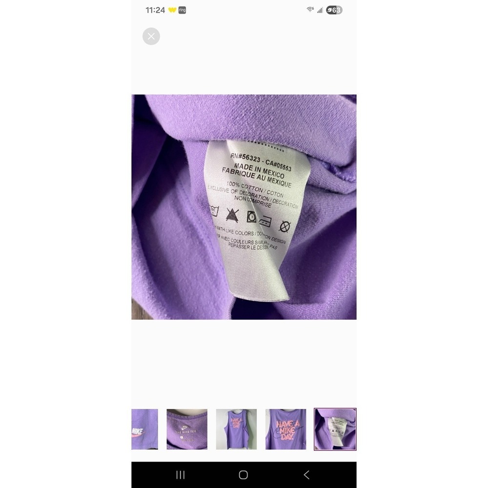 Nike Lavender Tank Top with Blue Smiley Womens Size Large - Picture 7 of 10